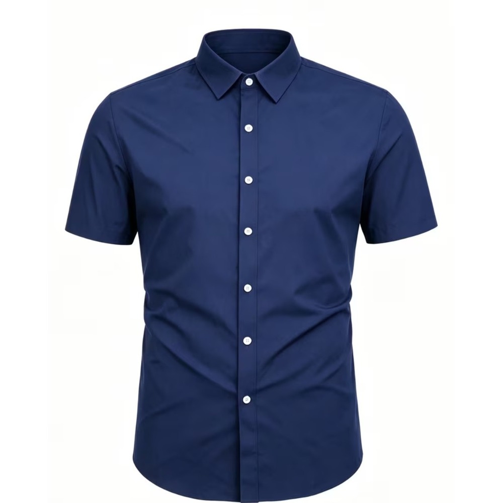 Men's Blue button down short sleeve shirt size XL